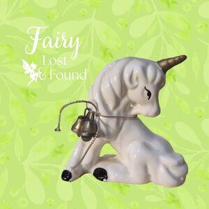 Vintage White & Gold Unicorn Trinket